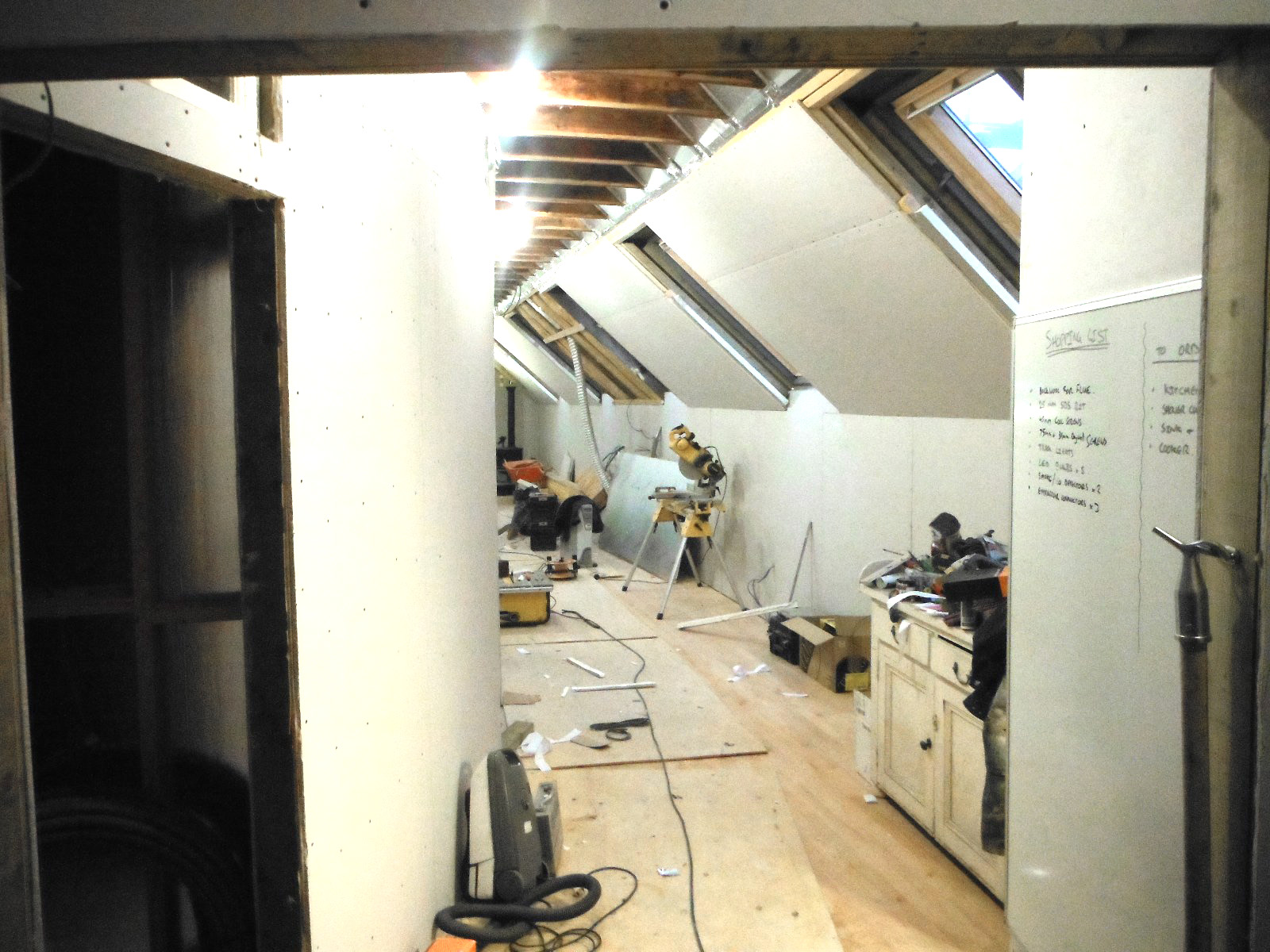 Getting there with the plaster boarding now.